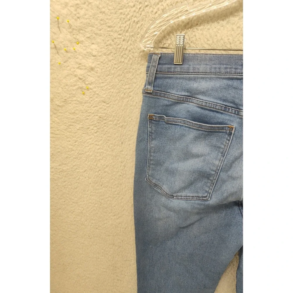 Madewell Women Jeans 33x26 Blue Cotton Blend High Rise Straight Leg Regular Fit